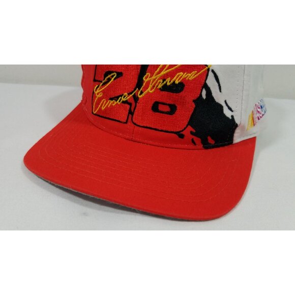 Ernie Irvan 28 Snapback Cap NASCAR Athletic Orange White SPLASH Hat Vintage - Picture 2 of 9